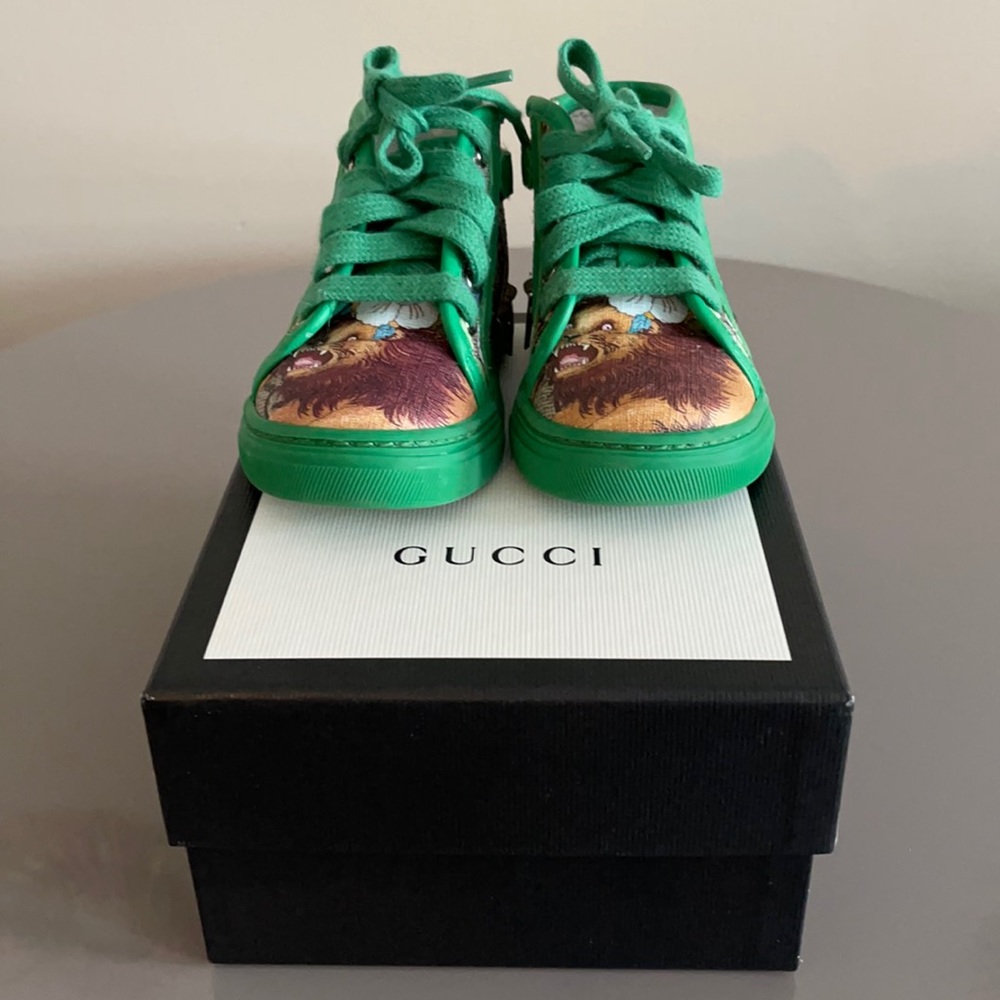AUTHENTIC GUCCI TODDLER SNEAKER GG TIGER PRINT